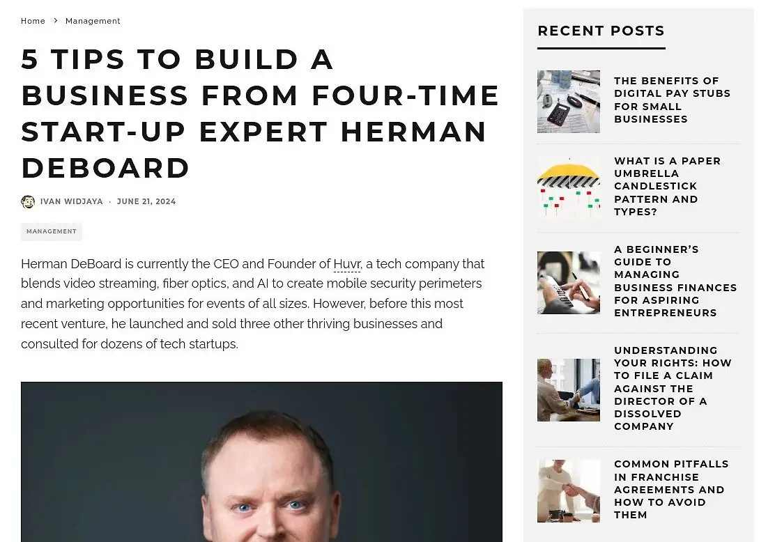 5 Tips to Build a Business From Four-Time Start-up Expert Herman DeBoard